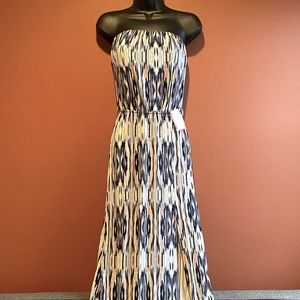 Strapless Multicolor Maxi Dress (Size XS)